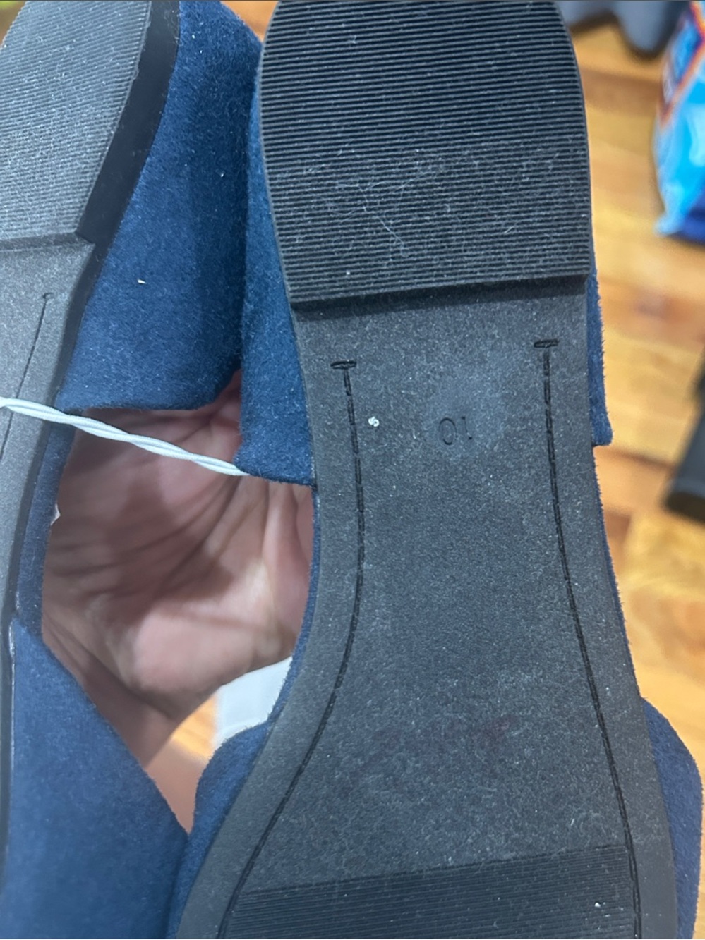 Old Navy Faux suede Navy Pointed D'Orsay Flats - Picture 4 of 9